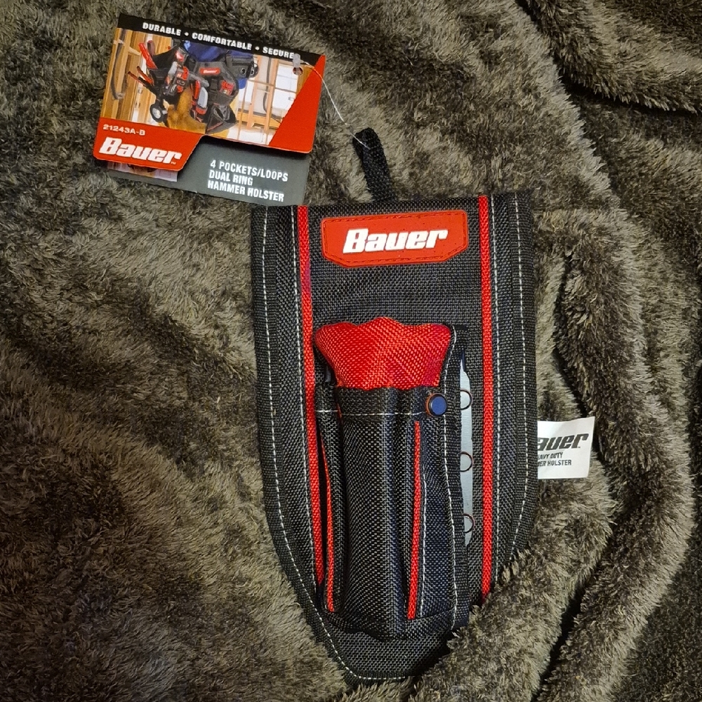 Bauer Heavy Duty Dual Ring 4 Pocket Hammer And Tool Holder❤️💪